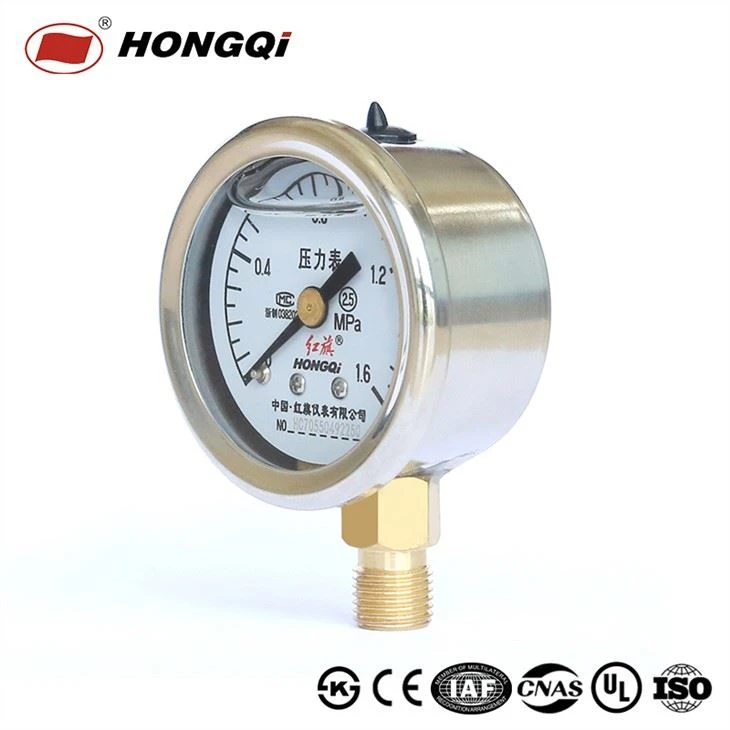 40mm Industrial Pressure Gauge, Black Steel Case Pressure Gauge With Brass Connection