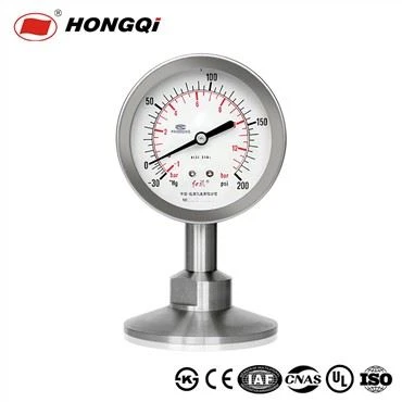 Serje Hongqi Ytp Bil-Każ ta 'l-Azzar Stainless U Ċirku Clip Hoop Typle Hygeian Diaframma Pressjoni Gauge