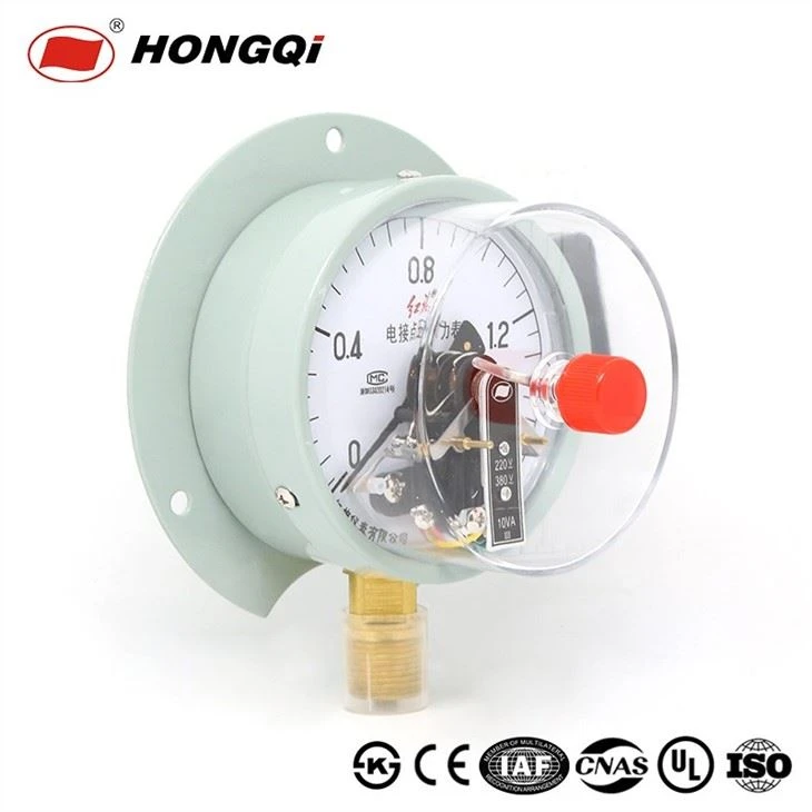 YX-100T Bottom Electric Contact Temperature Pressure Gauge With Flange